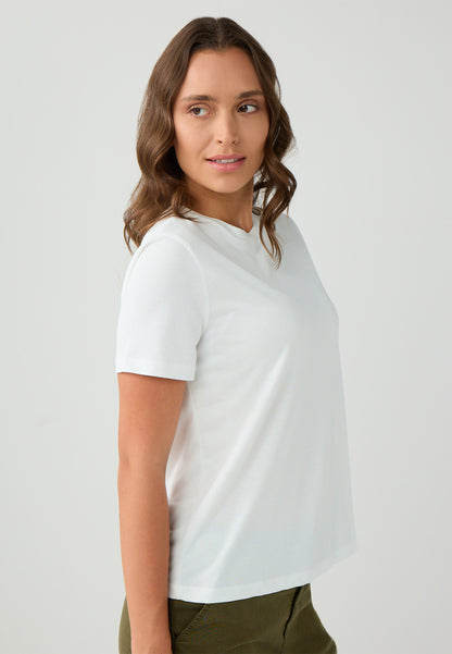 Regular Fit Crew neck Knitted White T-shirt