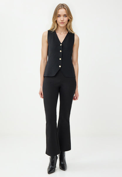 Slim Fit Black Tricot Waistcoat