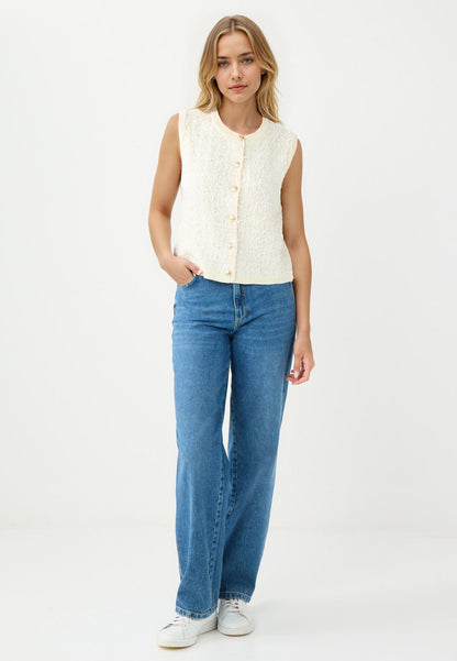 Regular Fit Ecru Woven Waistcoat