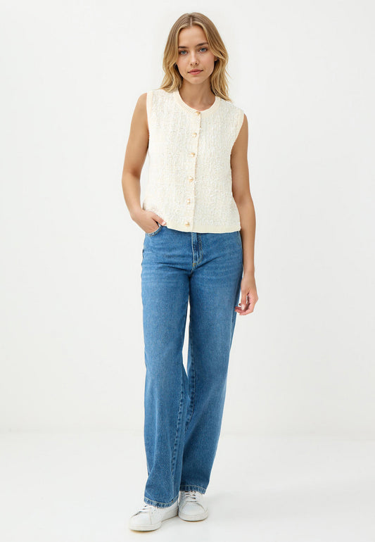 Regular Fit Ecru Woven Waistcoat