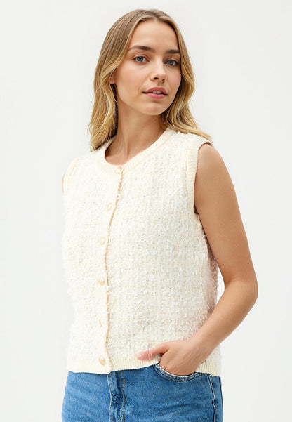 Regular Fit Ecru Woven Waistcoat