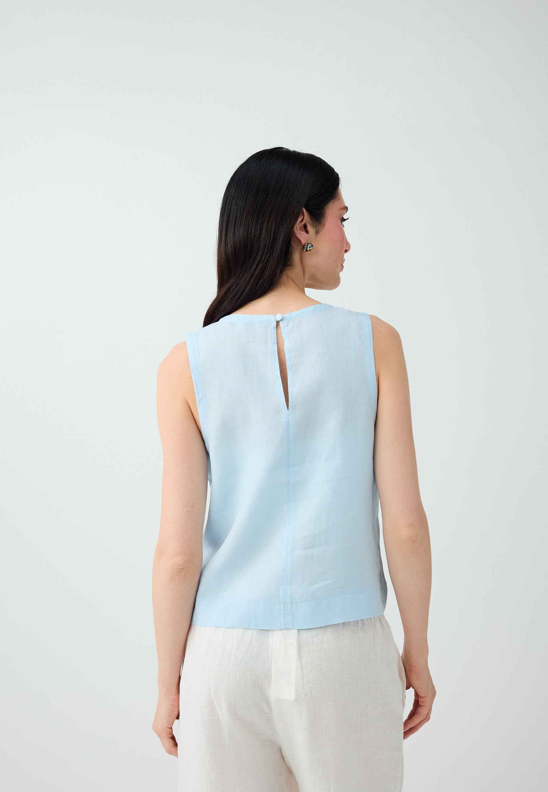Normal Fit Crew Neck Blouse - Light Blue - 6SW035539405
