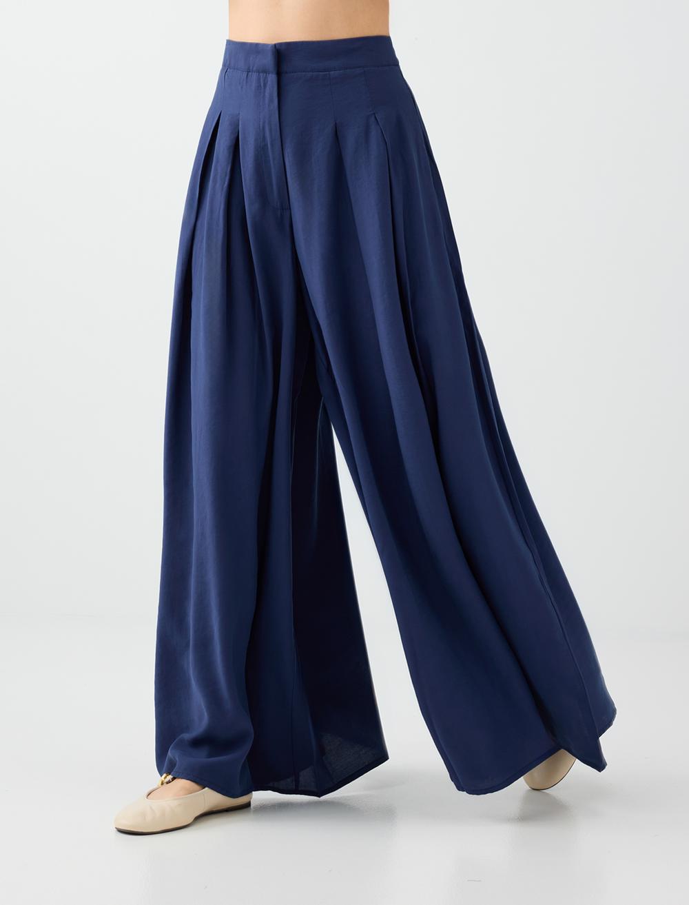 Loose Fit Trousers - Dark Blue