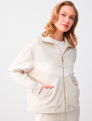 Relaxed Fit Pocket Detail Modal Knit Jacket - Stone