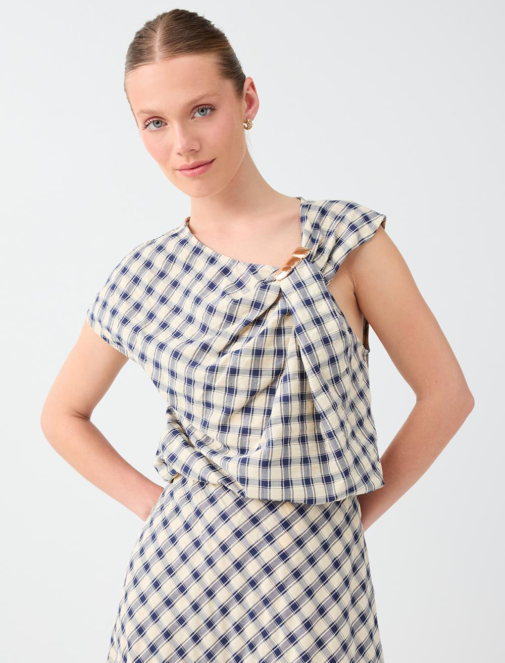 Normal Fit Short Sleeve Blouse - White - 6SW037604106