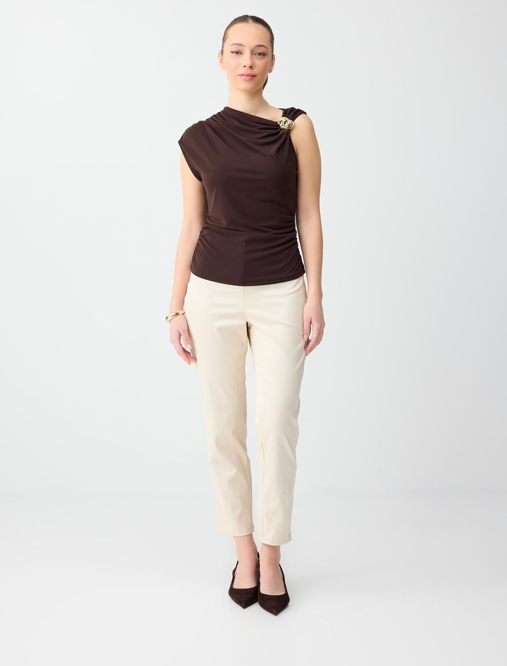 Ss Low Shoulder Slim Fit - Aci Kahve