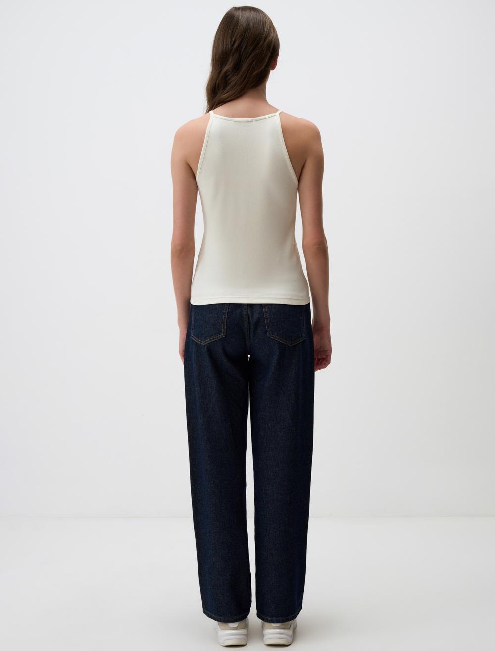Slim Fit Spaghetti Straps-Sleeve Blouse - 4WW022075