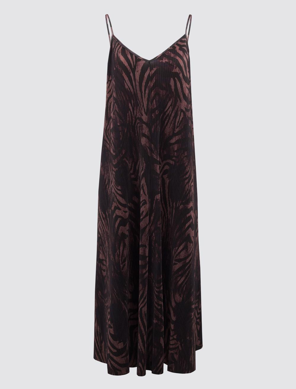Loose Fit V-Neck Spaghetti Straps-Sleeve Dress - 5SW063617