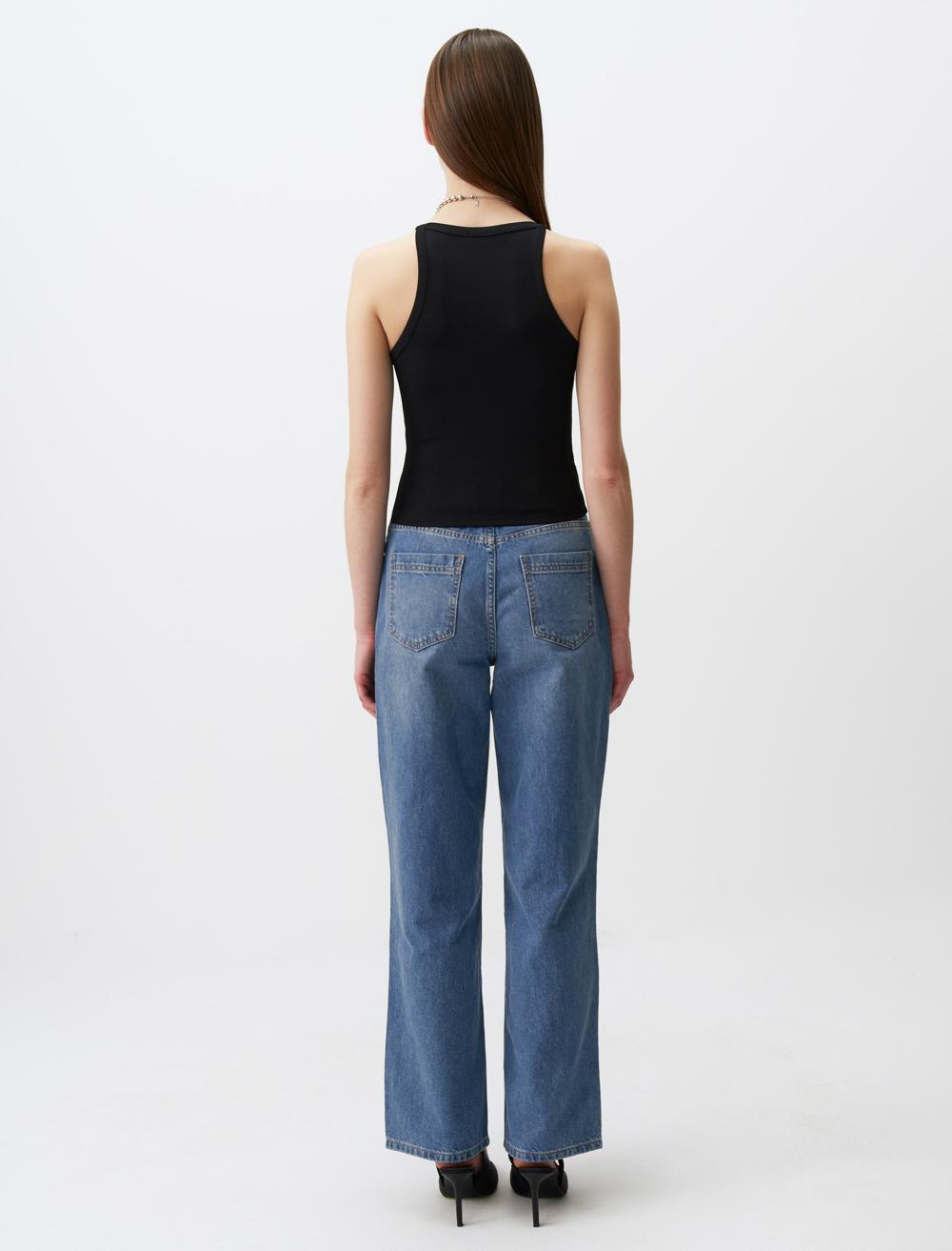 Slim Fit Halter Neck Basic Top - 24SRIBATTI