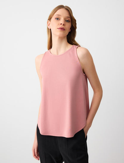 Relaxed Fit Round Neck Knitted Tank Top
