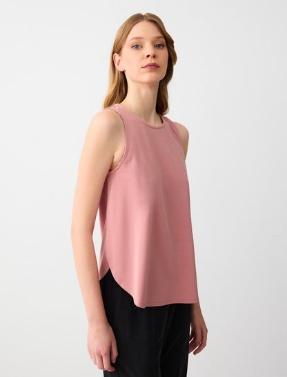 Relaxed Fit Round Neck Knitted Tank Top