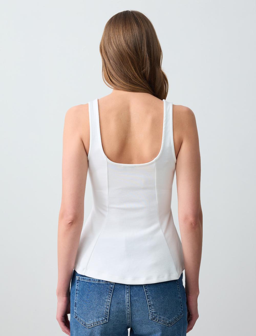 Slim Fit Scoop Neck Sleeveless-Sleeve Singlet - 5SW014541