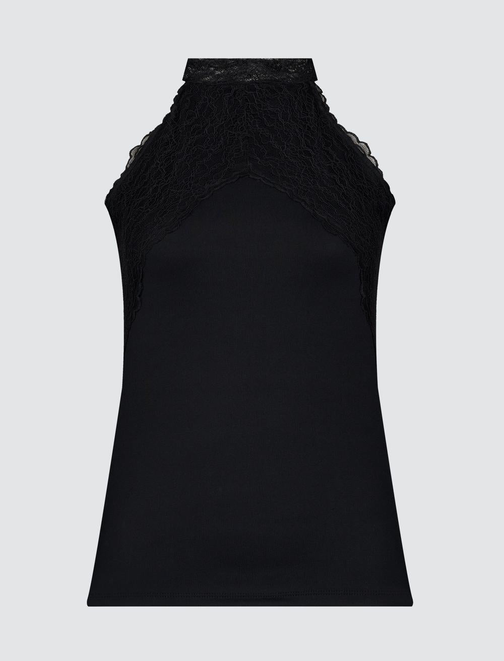 Slim Fit Polo Neck Sleeveless-Sleeve Blouse - 4WW072095