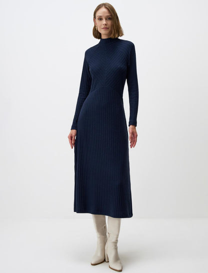 Turtleneck Relaxed Fit Long Dress