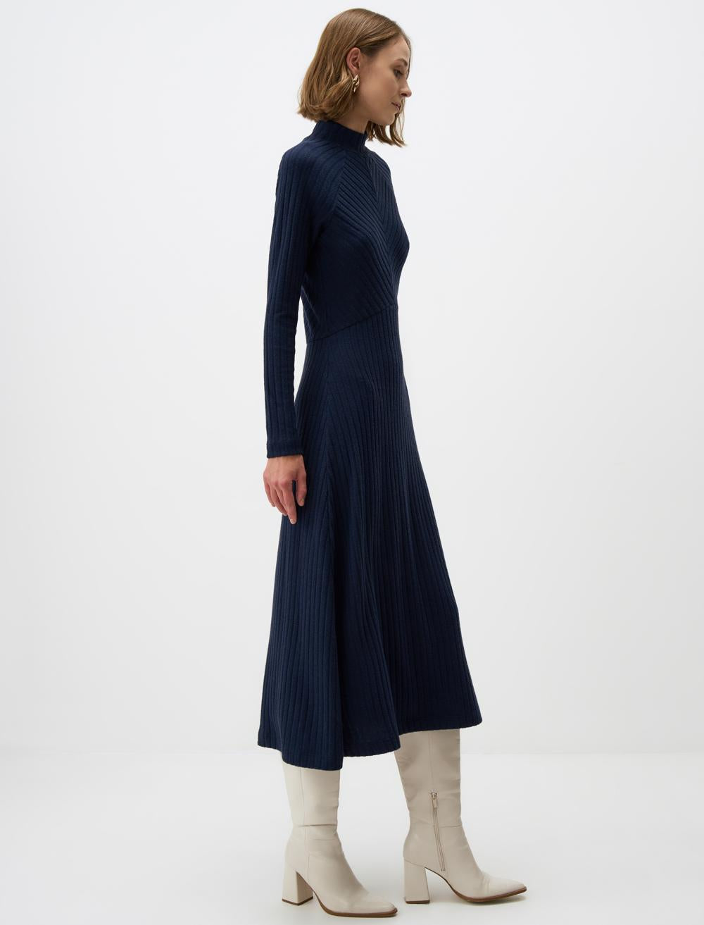 Turtleneck Relaxed Fit Long Dress