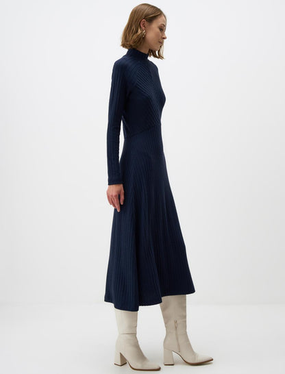 Turtleneck Relaxed Fit Long Dress
