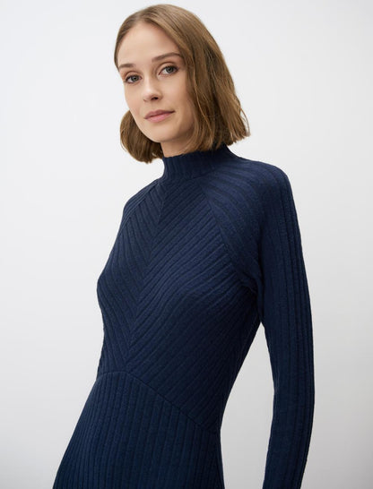 Turtleneck Relaxed Fit Long Dress