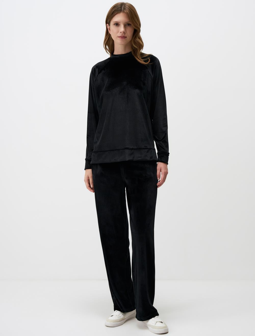 Half Neck Long-Sleeve Sweatshirt - Black - 4WW361246900