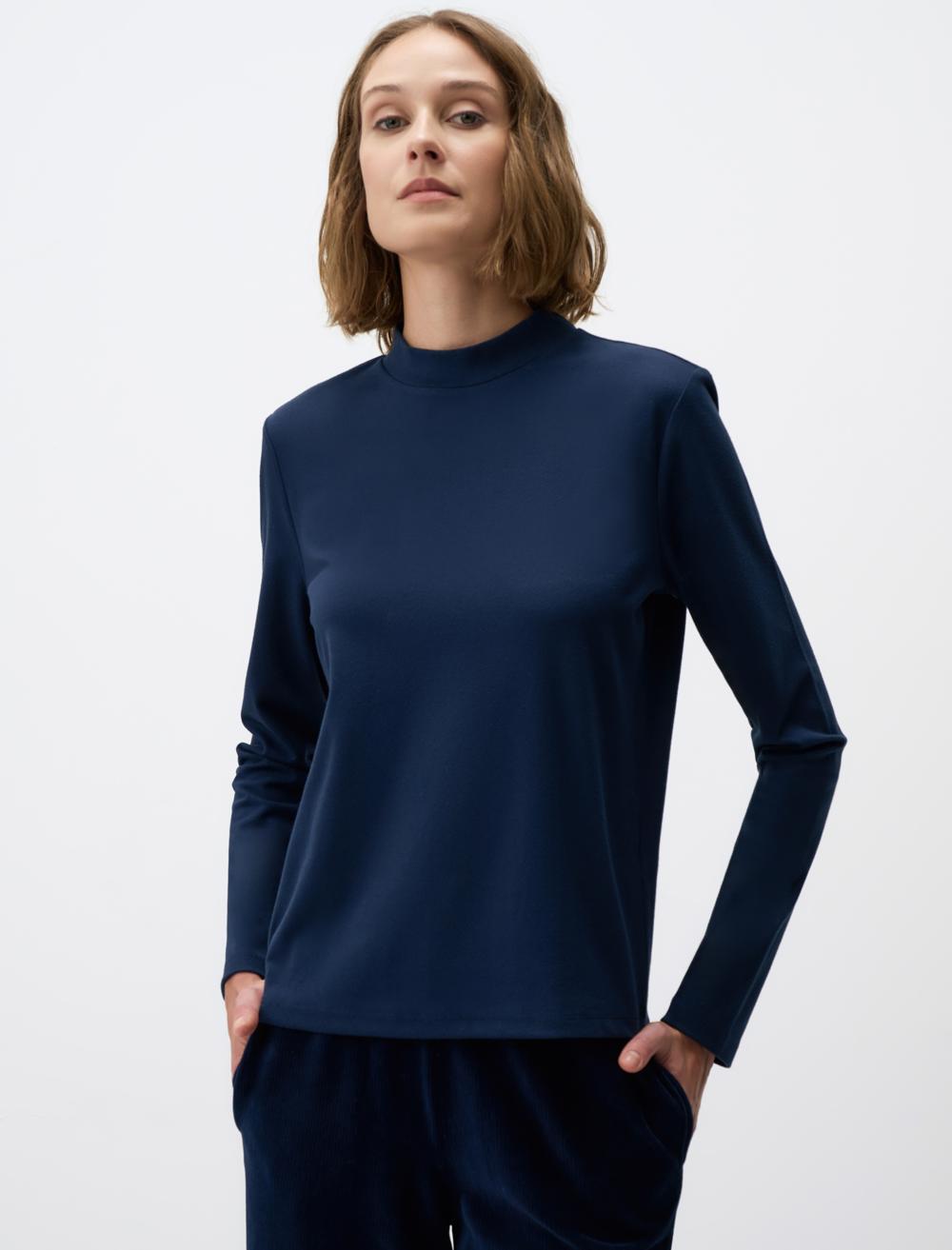 Polo Neck Long-Sleeve Sweatshirt - 4WW361248