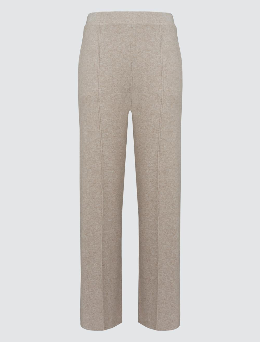 Regular Leg Knitted Pants with Elastic Waistband