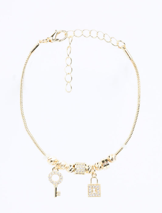 Lock Key Figured Charm Bracelet 