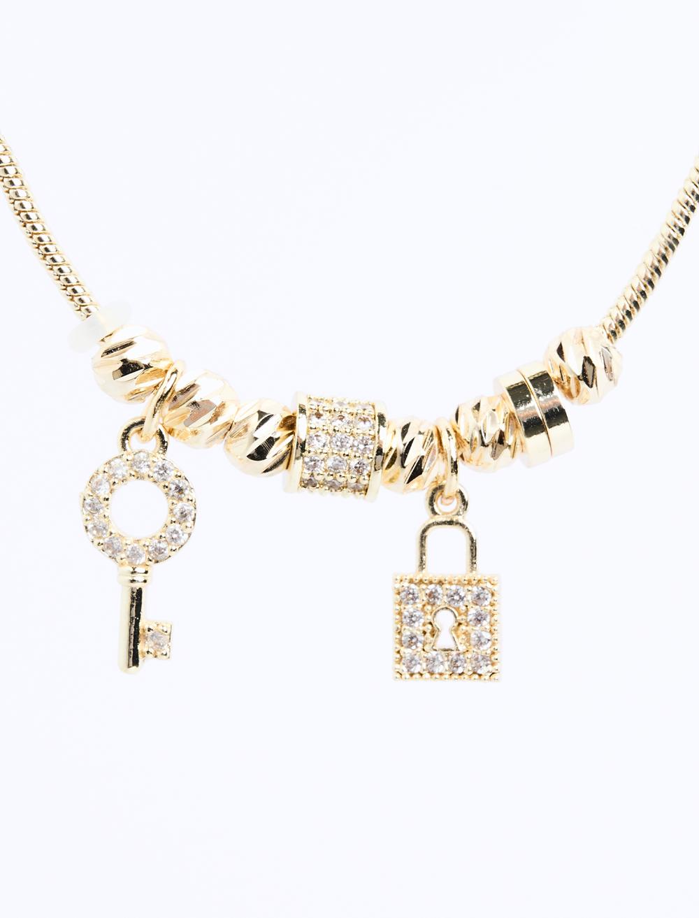 Lock Key Figured Charm Bracelet