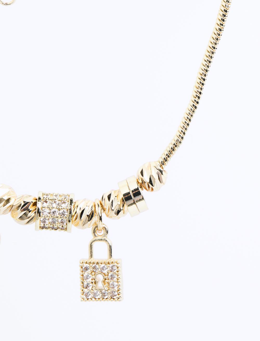 Lock Key Figured Charm Bracelet