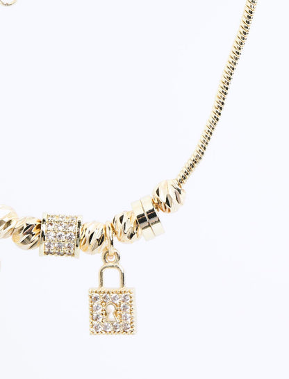 Lock Key Figured Charm Bracelet
