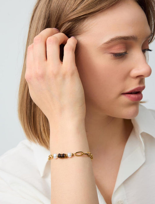 Pearl-Detailed Chain Bracelet