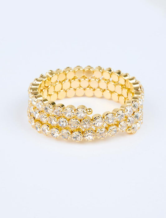 Shiny Stone-Detailed Tiered Bracelet