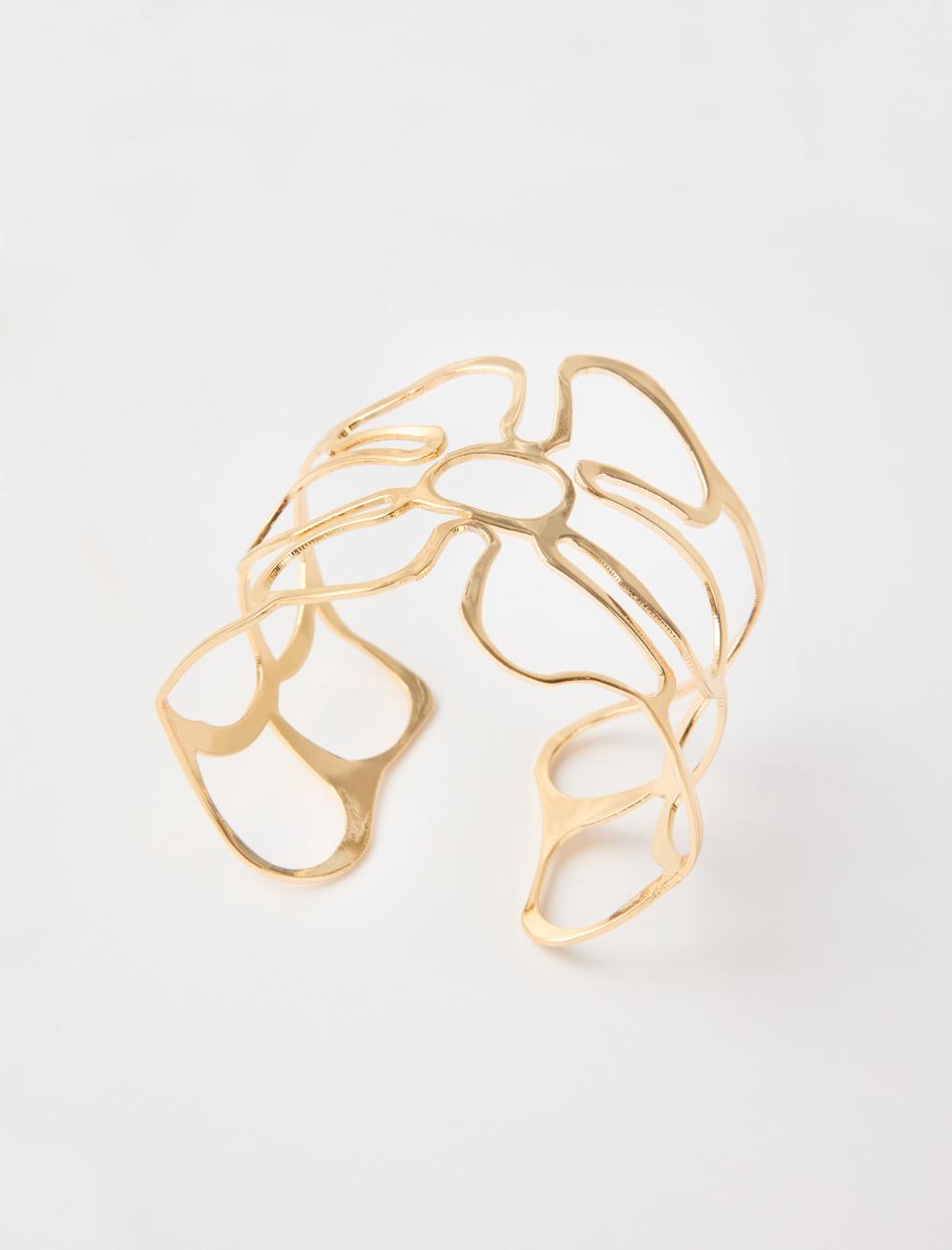 Gold Floral Figure Shiny Bracelet - 6SW345699