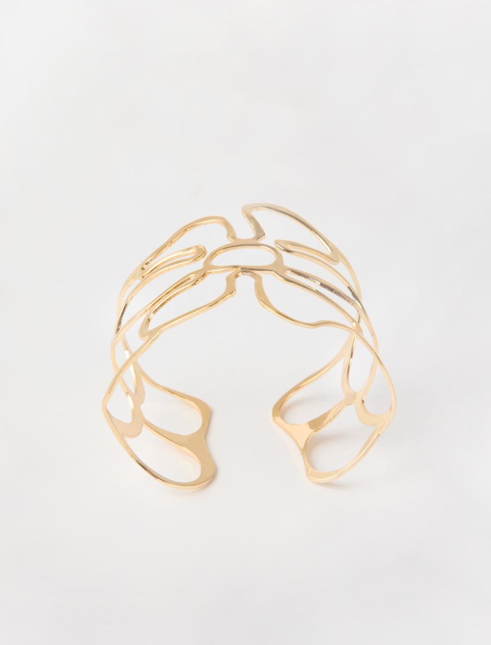 Gold Floral Figure Shiny Bracelet - 6SW345699
