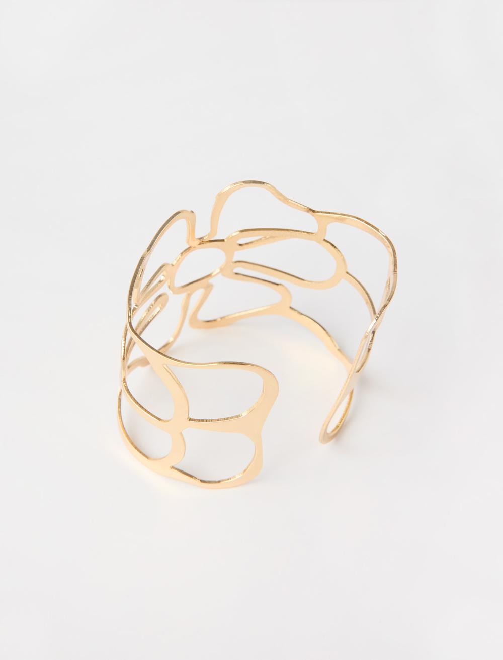 Gold Floral Figure Shiny Bracelet - 6SW345699