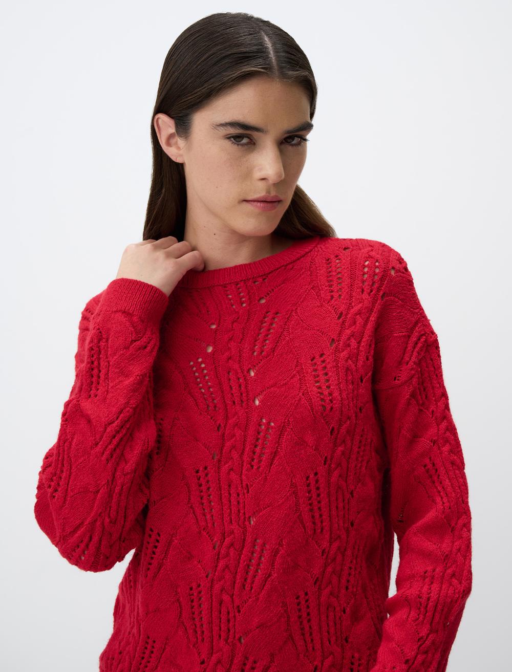 Crew Neck Long-Sleeve Pullover - 4WW231331