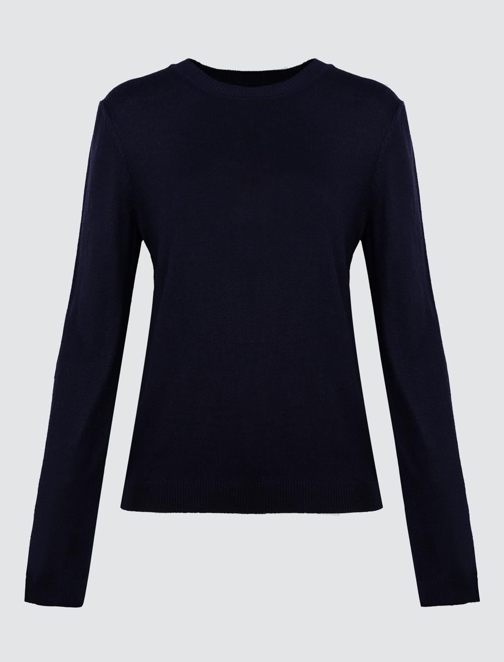 Slim Fit Crew Neck Long-Sleeve Pullover - 4WW03230793