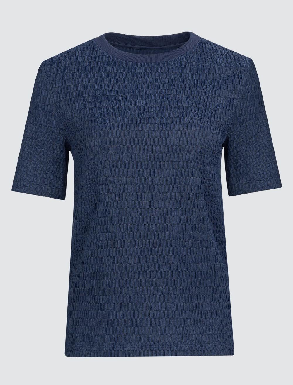 Crew Neck Short-Sleeve Blouse - 4WW071323