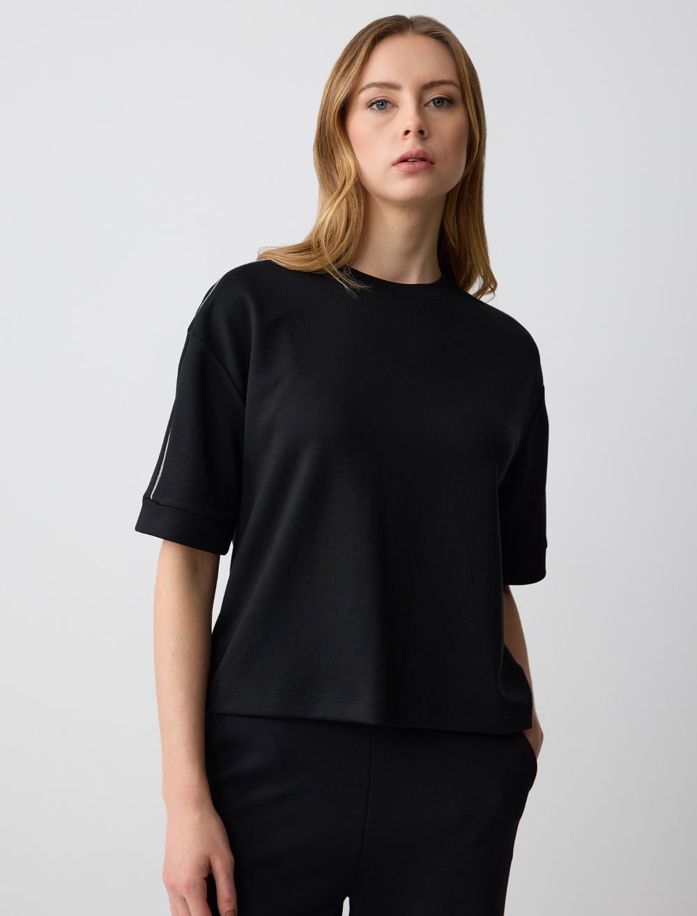 Crew Neck Short-Sleeve Sweatshirt