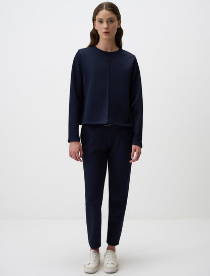 Crew Neck Short Basic Sweatshirt