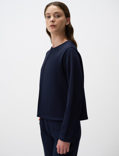 Crew Neck Short Basic Sweatshirt