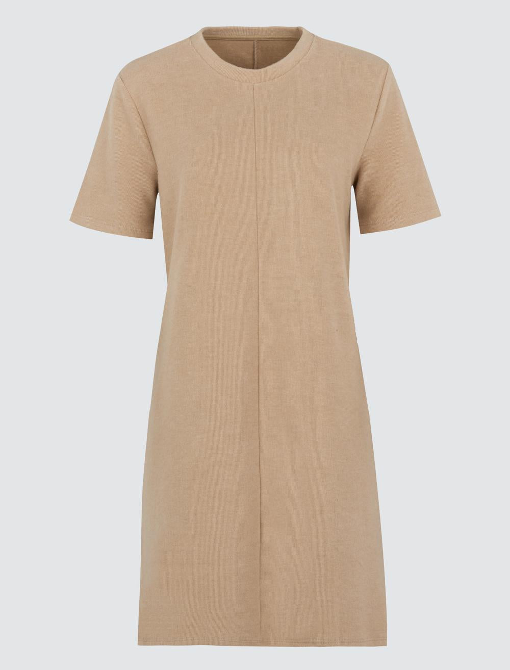 Loose Fit Crew Neck Short-Sleeve Dress - 4WW02131030