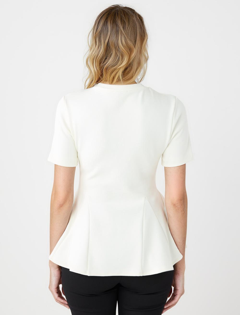 Crew Neck Short-Sleeve Blouse - 5WW035880