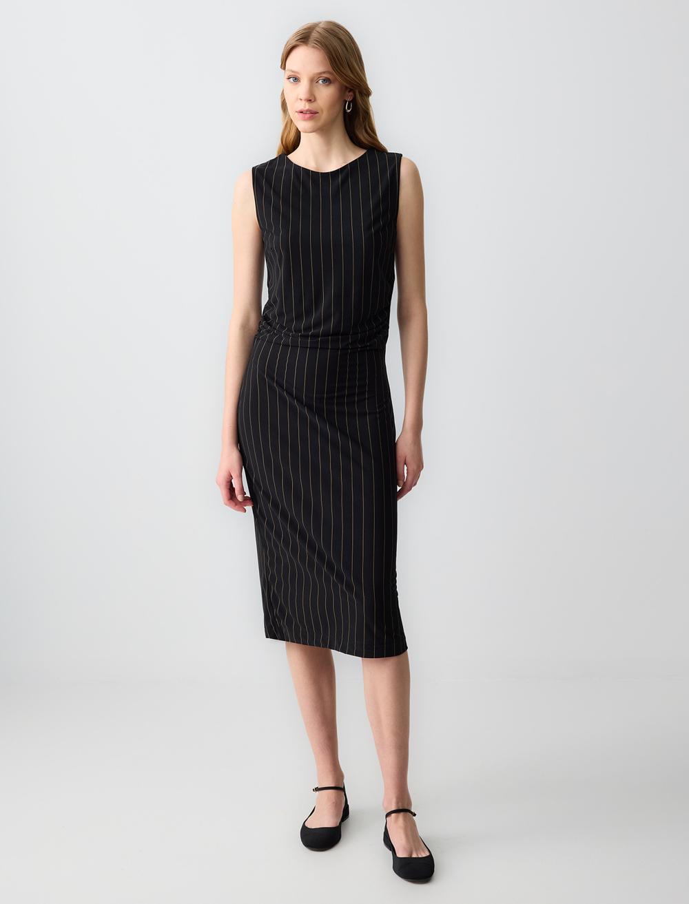 Crew Neck Sleeveless-Sleeve Dress - 5SW063660
