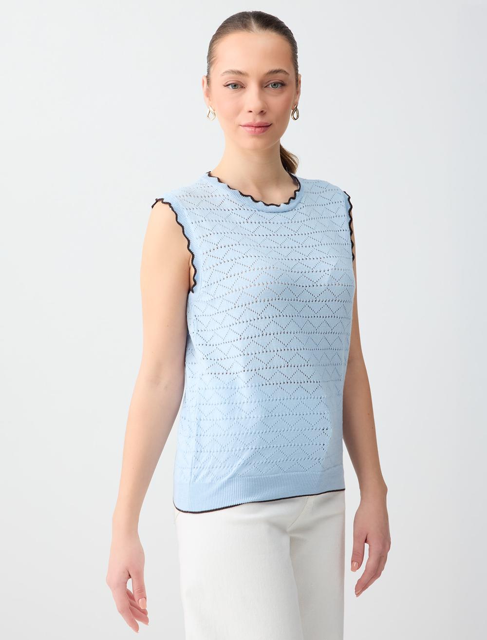 Sl Blouse Patterned - Light Blue