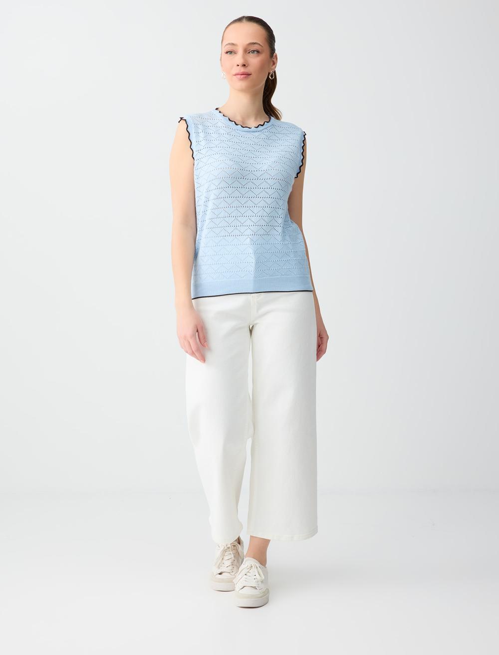 Sl Blouse Patterned - Light Blue