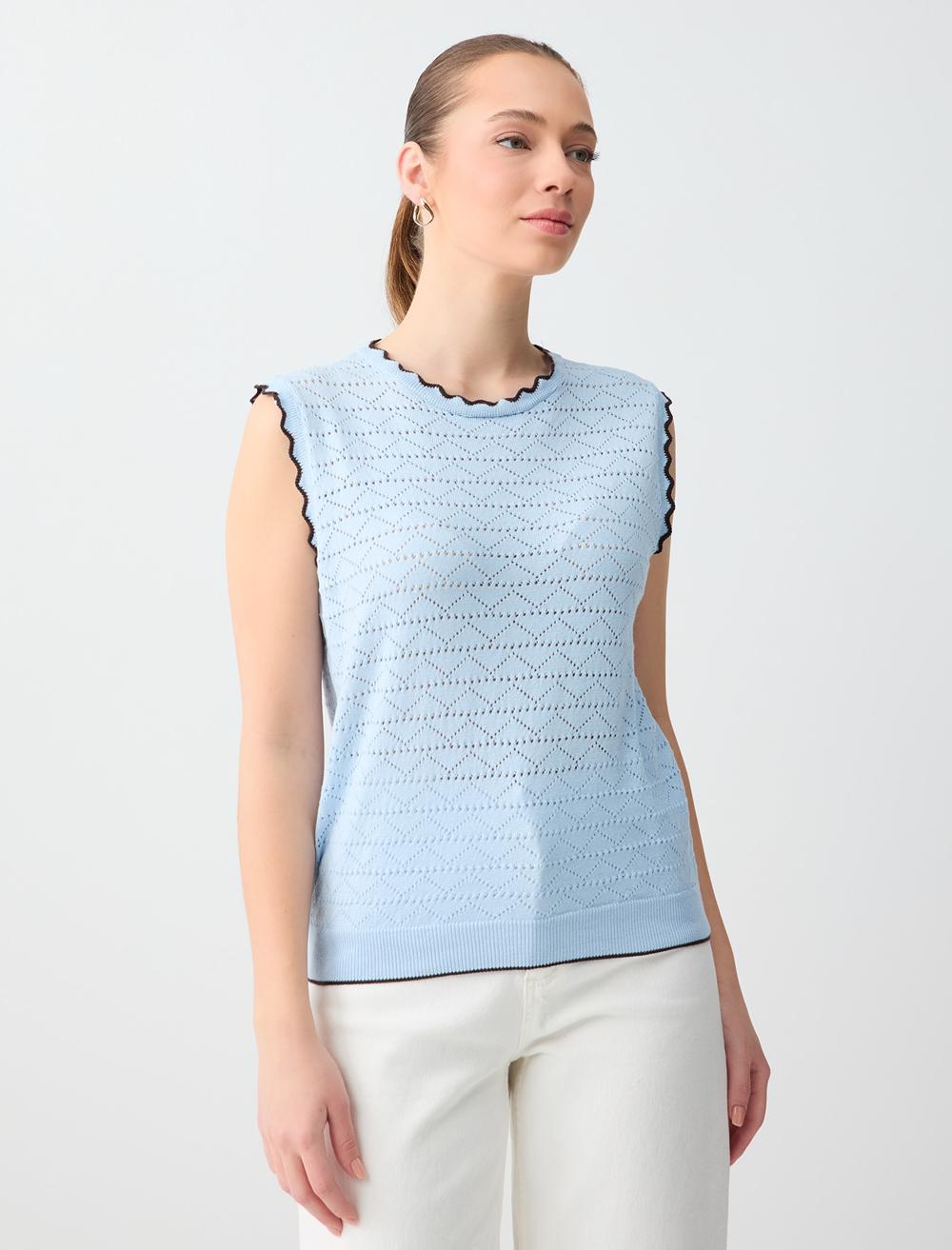 Sl Blouse Patterned - Light Blue