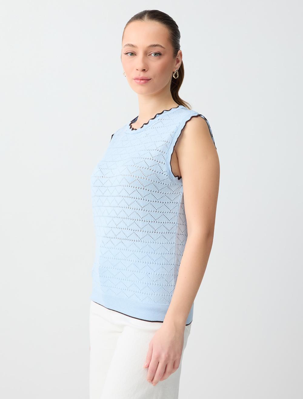Sl Blouse Patterned - Light Blue