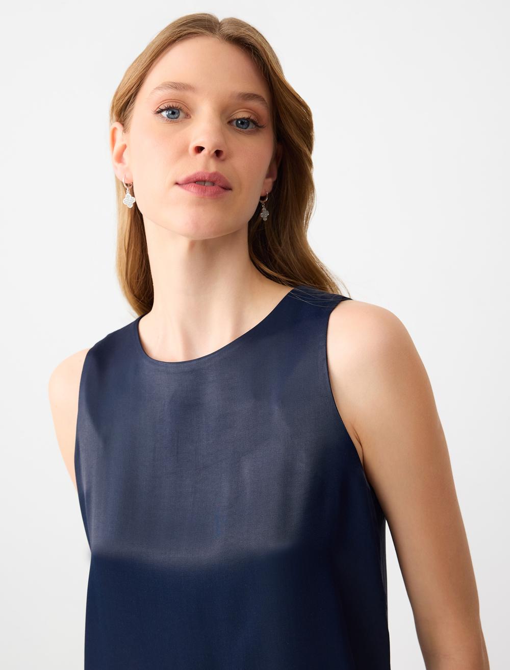 Crew Neck Sleeveless-Sleeve Dress - 5SW062996