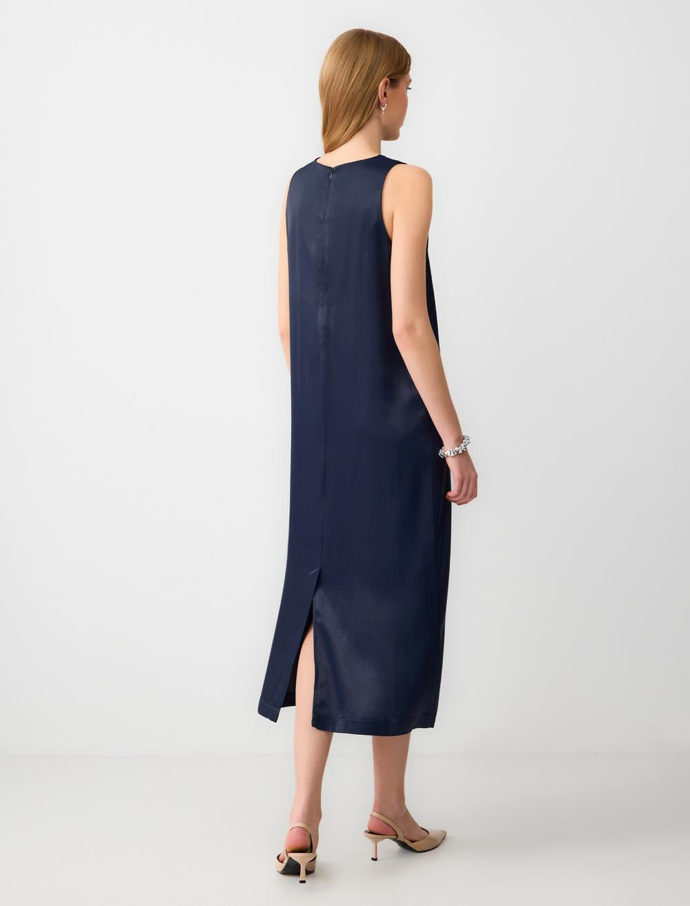 Crew Neck Sleeveless-Sleeve Dress - 5SW062996