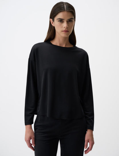 Loose Fit Crew Neck Long Sleeved Comfy Jersey Sweatshirt