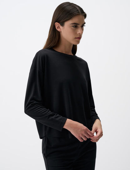 Loose Fit Crew Neck Long Sleeved Comfy Jersey Sweatshirt